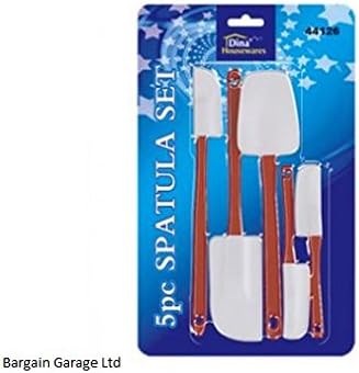 5 X RED SPATULA MIXED SET COOKING BAKING KITCHEN UTENSILS TOOLS ALL SIZES