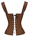 Charmian Women's Renaissance Lace Up Vintage Boned Bustier Corset with Garters
