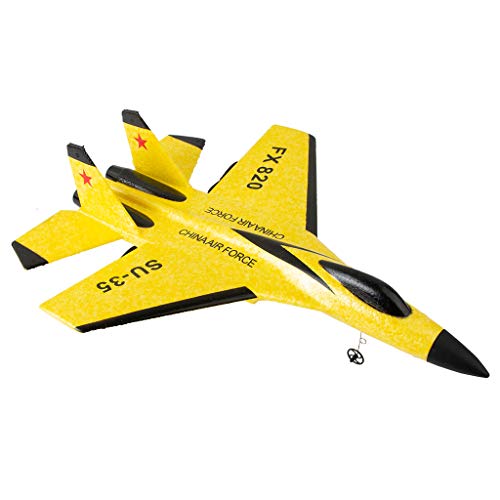 RC Plane Glider | SU-35 2.4GHZ Remote Control Airplane High Speed Fighter Jets | Durable EPP Foam Aircraft Toys wiht Safe Tech for Beginner (1PC Yellow Remote Control Plane Glider)
