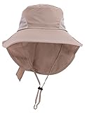 Denovit SPF 50+ UV Sun Protective Foldable Travel Bucket Hat w/Neck Flap