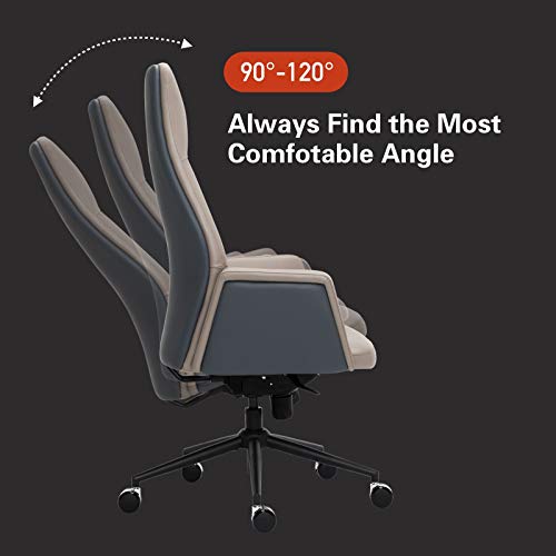 Leather Office Chair with Armrest High Back Classic 360 Degrees
