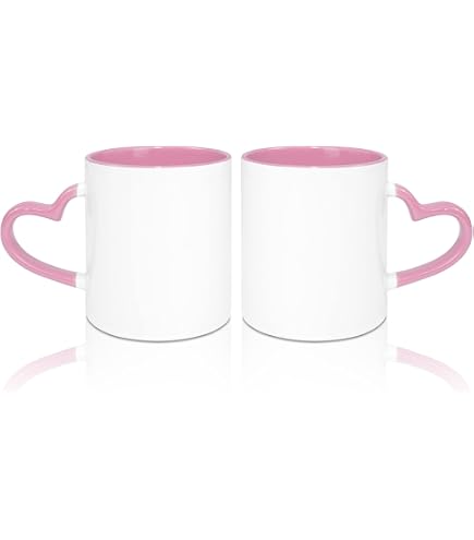 Lot De 36 Tasses à Café En Céramique Blanche Vierges – 325 Ml, Compatibles Lave-vaisselle – Poignée En Forme De Cœur – Pour Sublimation Et Personnalisation
