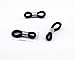 Honbay 40pcs Black and Clear Anti-slip Rubber Ends Retainer Connector Holder for Eyeglass Chain Necklace Chain
