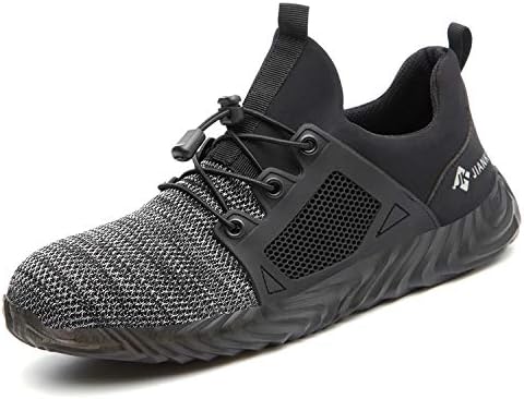 ORISTACO Steel Toe Safety Work Shoes for Men and Women, Lightweight Breathable Casual Outdoor Athletic Slip Resistant Industrial Construction Footwears