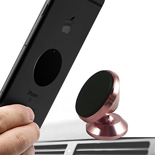 Air vents Vehicle Mounts Car Phone Mount Dashboard phone Support, Magnetic phone Metal Stents, 360 ° Rotating Car Bracket is Suitable for Mobile phone/iPhone X/8/7/6/GPS/Car Rose Gold