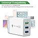 ZIQIAN Wall Charger Fast Adapter,QC 3.0 USB Fast Wall Charger 3 Ports Tablet iPad Phone Fast Charger Adapter Quick Charge 3.0 Travel Plug Compatible, HTC, iPhone More 1 Pack White