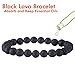 Paxcoo 700pcs Lava Beads Black Lava Stone Rock Beads Kit with Bracelet Spacers and Bracelet String for Essential Oils Adult Jewelry Making Supplies