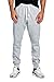 PROGO USA Men's Joggers Sweatpants Basic Fleece Marled Jogger Pant Elastic Waist (Small, Heather Grey (Slanted Pocket))