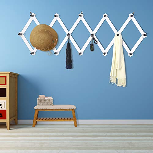 Dseap Accordian Wall Hanger 16” High Wooden Wall Expandable Coat Rack