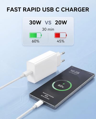 30 W USB C Charger Charging Cable [MFi Certified] for iPhone 14/13/12/11 Pro Max, Apple Quick Charger USB C Adapter Power Supply Plug with Lightning Cable 2 m for iPhone X/XR/XS/8/7, iPad Pro/Air/Mini
