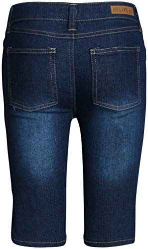 dELiAs Girls Soft Stretch Denim Bermuda Style Shorts (2 Pack), Flower Embroidery, Size 10'