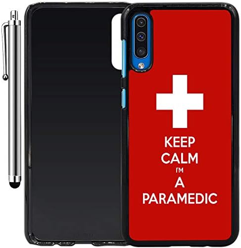 Custom Case Compatible with Galaxy A50 (Keep Calm Paramedic) Plastic Black Cover Ultra Slim | Lightweight | Includes Stylus Pen by Innosub