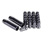 Orion Motor Tech 20pc Carbon Steel Black LUG NUTS 12x1.5 with 2 KEYS | 5 Lug Wheel Locks for Cars Trucks