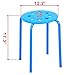 Topeakmart Set of 5 Classroom Stackable Stools Plastic Stack Stools Blue/Green/Red/White/Yellow Bar Stools Set 17.3in Height