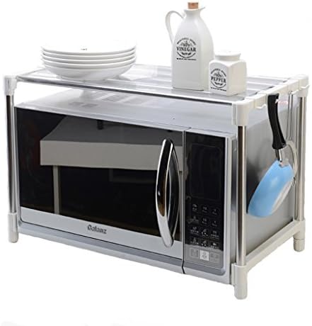 Single Layer Adjustable Stainless Steel Microwave Oven Rack Kitchen Shelving Oven Rack Sort Out Admission Shelf -by TIANTA (Color : #1)