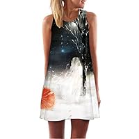 Fvjikne Summer Dress Giraffe Print Prairie Chic Cute Chiffon Dress Women Multi M