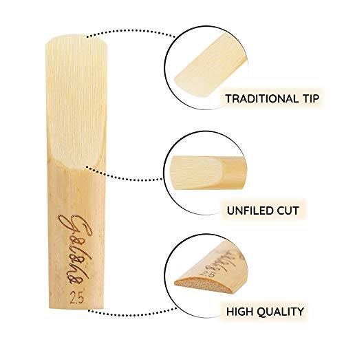 GOLOHO Alto Saxophone Reeds for Alto Sax Strength 2.5, Unfiled, Box of 10 - Thumbnail 2