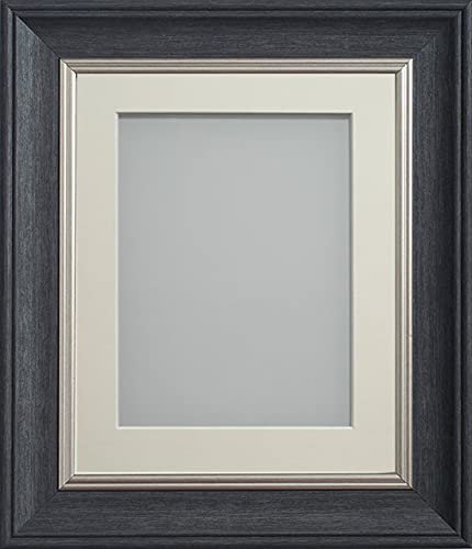 Frame Company Drummond Range Charcoal 14x11 inch Picture Photo Frame with Ivory Mount for Image A4 * Choice of Sizes* Fitted with Real Glass — image 1