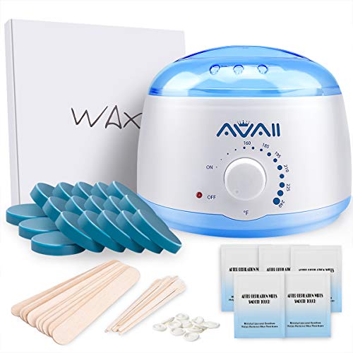 Wax Warmer, AVAII Hair Removal Eyebrows Waxing Kit Target For Facial Lip Chin with 18pcs Hard Wax Men Women