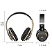 6S Wireless Headphones Over Ear,Hi-Fi Stereo Foldable Wireless Stereo Headsets Earbuds with Built-in Mic, Noise canceling, Micro SD/TF, FM for iPhone/Samsung/iPad/PC (Black & Gold)