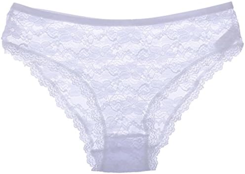 Briefs Women's Transparent Lace Panty Size XXL White