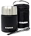 Stainless Steel Food Jar Set | Large 20 Ounce | Insulated Carry Bag + Foldable Spoon + FREE Meal Ideas Guide | Hot Cold Vacuum Double Wall Lunch Thermos Container