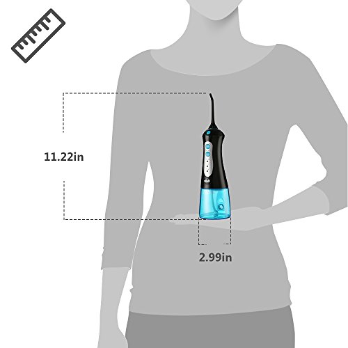 Cordless Water Flosser, Cozzine Dental Water flosser, Portable Rechargeable Electric Flosser for Home, Travel, Adults, Kids & Braces (IPX7 Waterproof, 2 Tips, 3 Water Pressure Modes & 200ml Capacity)
