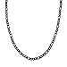 Bowisheet 16-30In 4-8.5MM Black Figaro Stainless Steel Chain Necklace Link Chain for Men Women