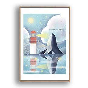 Framed for Living Room Bedroom Whale for