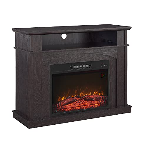 GOOD & GRACIOUS Electric Fireplace with Mantel Wooden Surround Indoor Freestanding Entertainment
