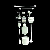 Chrysnbon Dollhouse Miniature Bathroom Accessories Kit