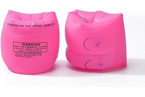 2 Pcs Inflatable Arm Floaties for Toddlers, Blow up Water Wings for Kids, Swimming Arm Bands Floatation for Children and Adul