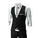 Zicac Men's Top Designed Casual Slim Fit Skinny Dress Vest Waistcoat (M,Black)