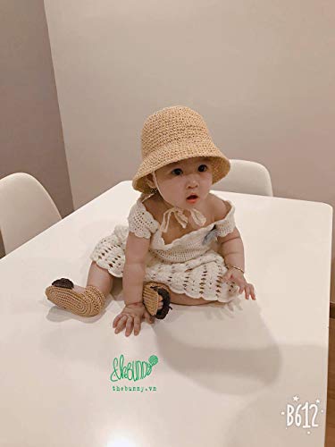 image for The Bunny Baby Sun Hat, Toddler Straw Sun Hat with Wide Brim Sun Prote