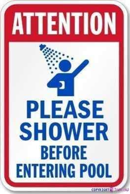 Street sign warning plaque Attention Please Shower Before Entering Pool sign Courtyard decoration, office signs For Outdoor & Indoor 8 X 12 Inch