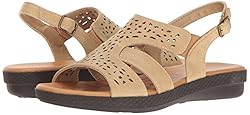 Easy Street Women's Bolt Flat Sandal, Stone, 8.5 Wide