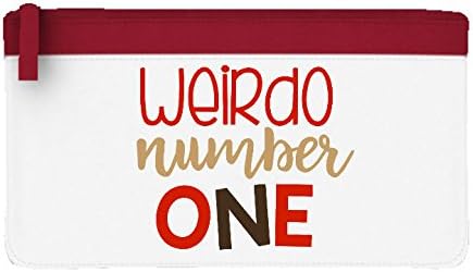 Weirdo Number One BFF Statement Matching Best Friends Flat Pencil Case - Red