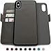 Dreem Fibonacci 2-in-1 Wallet Case for Apple iPhone X & Xs - Luxury Vegan Leather, Magnetic Detachable Shockproof Phone Case, RFID Card Protection, 2-Way Flip Stand - Grey