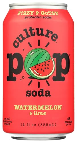 CULTURE POP SODA WATERMELON & LIME PROBIOTIC SODA, 12 FZ
