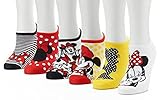 Disney Womens 6 Pair Minnie Mouse No-Show Socks