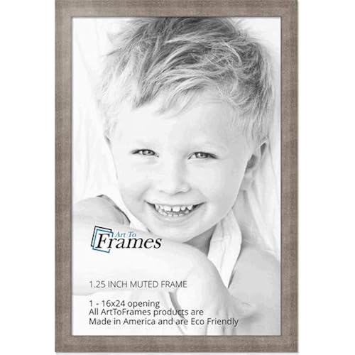 ArtToFrames 16x24 inch Muted Warm Silver Picture Frame, WOMBW26-1620-16x24