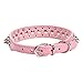 Aolove Mushrooms Spiked Rivet Studded Adjustable Pu Leather Pet Collars for Cats Puppy Dogs (Medium, Pink)