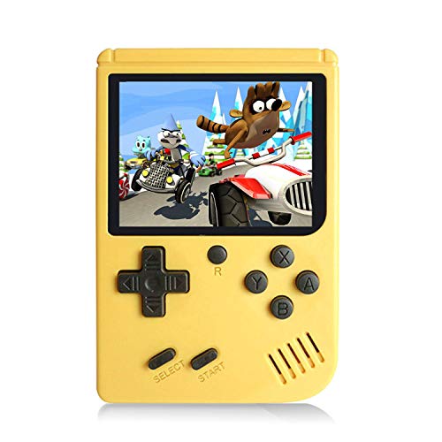 Chilartalent Handheld Games Console for Kids Adults - Retro Video Games Consoles 3 inch Screen 168 Classic Games 8 Bit Game Player with AV Cable Can Play on TV (Yellow)