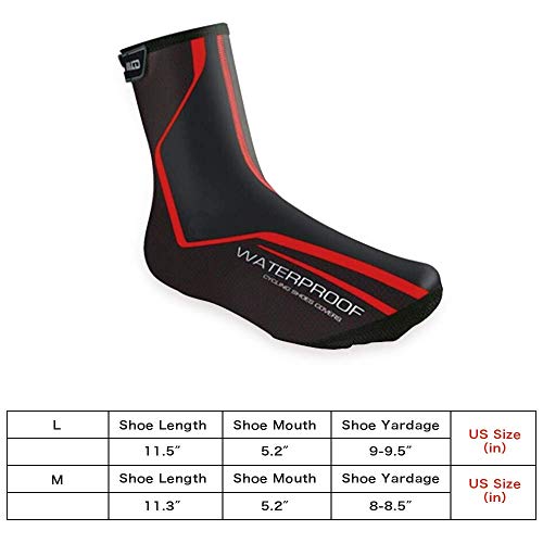 Men's Cycling Shoes Covers,Winter Lightweight Waterproof Windproof Warmer Mountain Road Bike Cover Shoes for Outdoor Sports (Red, L)
