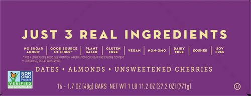 LARABAR CHERRY PIE, GLUTEN FREE VEGAN FRUIT & NUT BAR, 1.7 OZ BARS, 16 CT