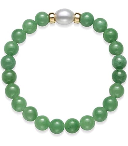 アクセサリー KY9 JM Green Jade Beads Bracelet (Gold) Green Jade