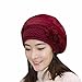 Beret Cap,Haoricu Fashion Womens Flower Knit Crochet Beanie Hat Winter Warm Cap (❤️G)