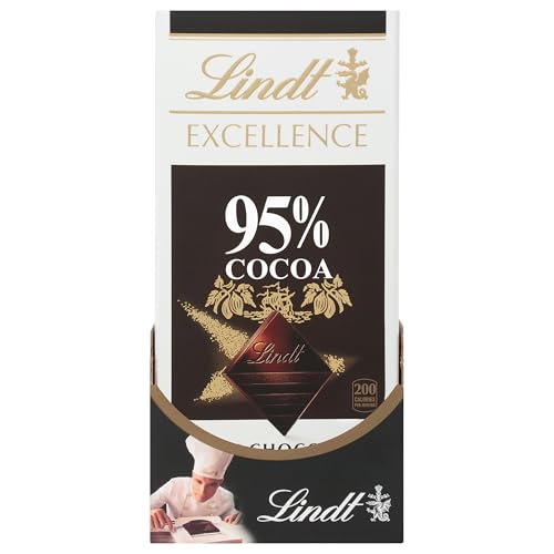 LINDT EXCELLENCE 95% COCOA DARK CHOCOLATE BAR, DARK CHOCOLATE CANDY, 2.8 OZ. (12 PACK)