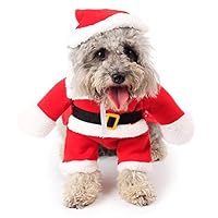 Topsung Dog Christmas Costumes Pet Cat Clothes Sweater Small Dog Santa Suite with Hat Xmas Jumpsuit Dress