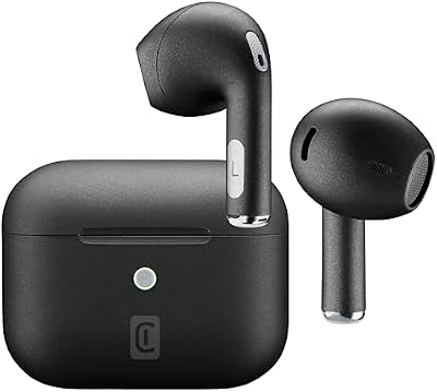 | Crystal | Écouteurs TWS Bluetooth 5.0 sans Fil Intra-Auriculaires avec étui de Charge, Environment Noise Cancelling, Talk Time : 3,5 Heures – Charge : 1,5 Heures – Noir